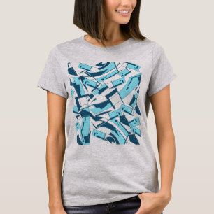 Camiseta Peças Espalhadas De Azul De Turquesa Aqua Azul