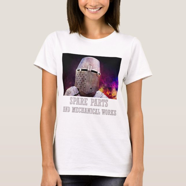 Camiseta Peças sobressalentes e obras mecânicas (Frente)