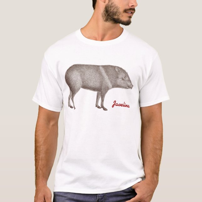 Camiseta Peccary colocado um colar - Javelina - Tayaussa - (Frente)