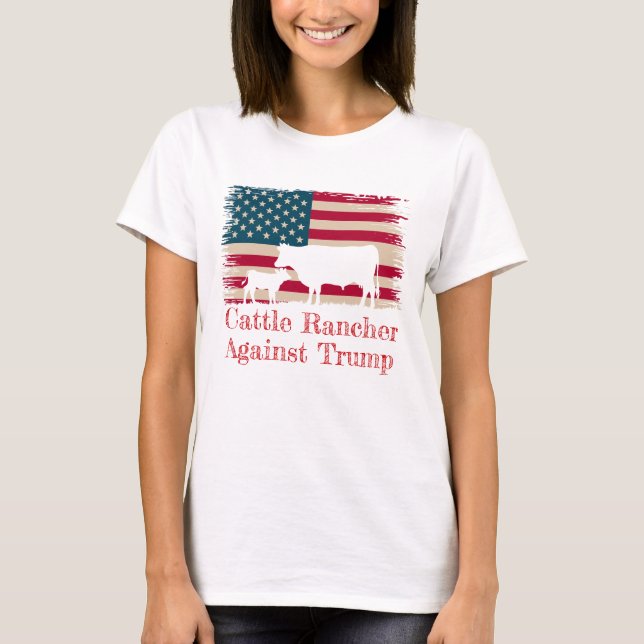Camiseta Pecuária Americana Contra Trump (Frente)