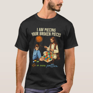 Camiseta Pedaços Cristãos Quebrados Em Um Novo Padrão