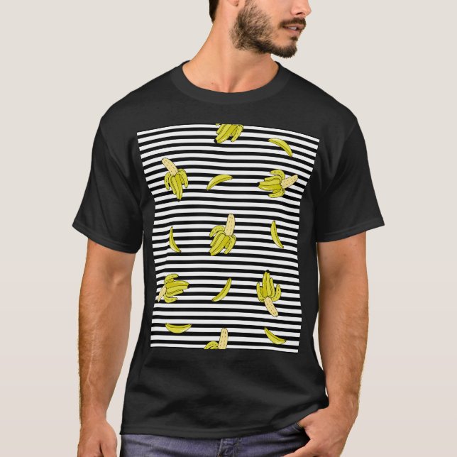 Camiseta Pedaços de bananas de cartoon: estilo retrô. (Frente)