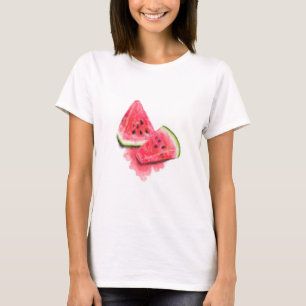 Camiseta Pedaços De Melancia Suculenta Vermelha - Desenho