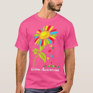 Camiseta Pedaços de Quebra-cabeça de girassol escolhem Auti