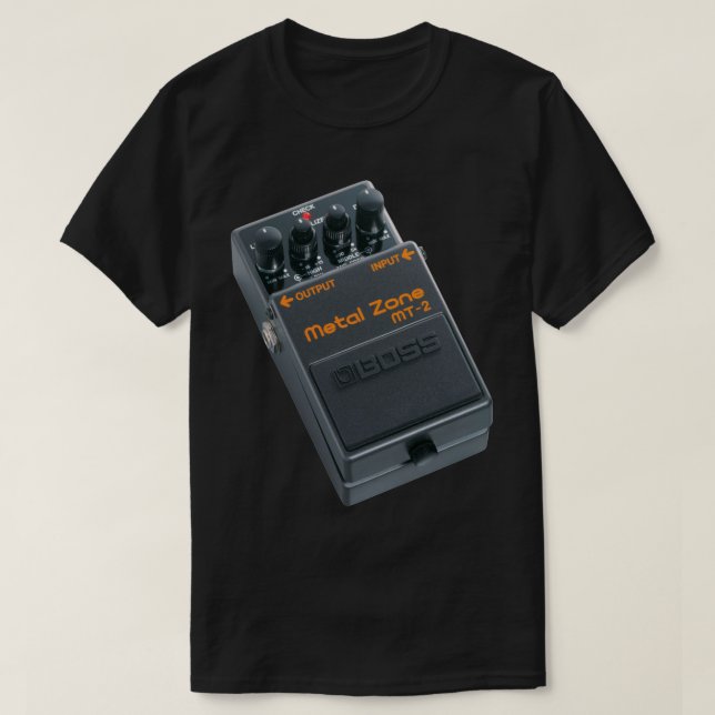 CAMISETA PEDAL DA GUITARRA DA ZONA DO METAL (Frente do Design)