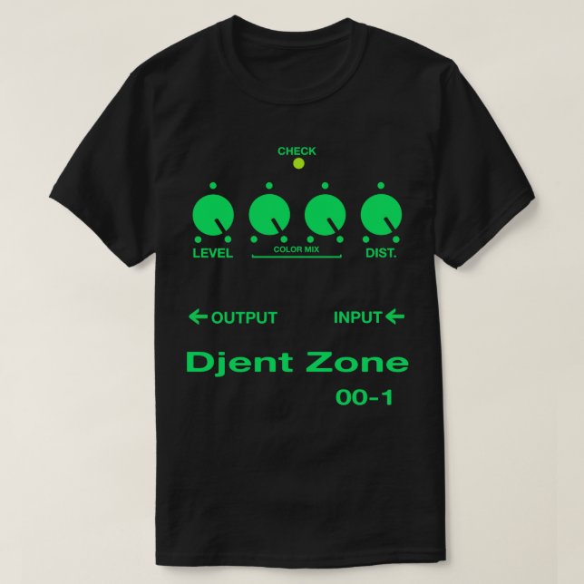 Camiseta Pedal de guitarra ZONA DJENT Heavy Metal Green (Frente do Design)