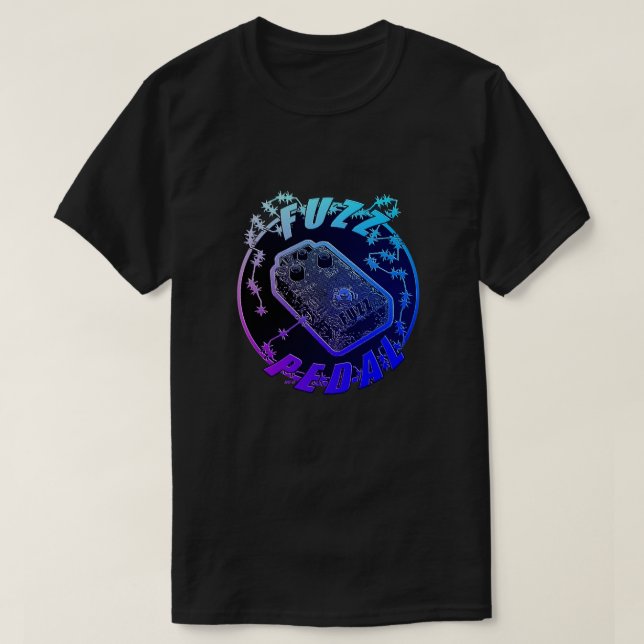 Camiseta Pedal Fuzz - Azul/Purpl multicolorido com choque e (Frente do Design)