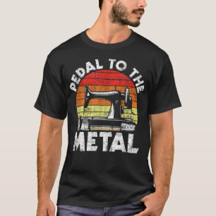 Camiseta Pedal Para O Metálico - Quilti Do Quiltro Da Máqui