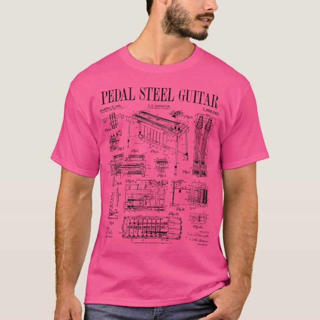 Camiseta Pedal Steel Guitar Player Guitarrista Funny Vintag (Frente)