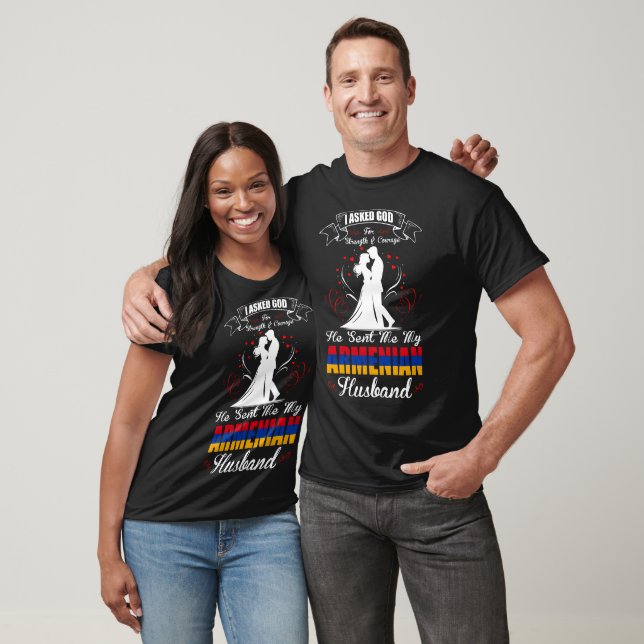 Camiseta Pedi a Deus Força Coragem Marido Armênio Presente (Unissex)