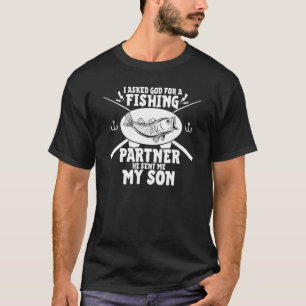 Camiseta Pedi a Deus um Parceiro de Pesca Ele Me Enviou Meu