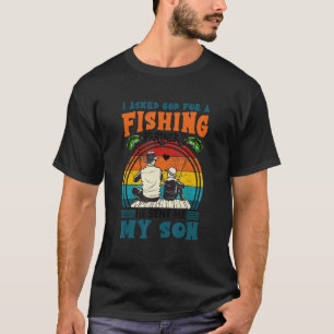 Camiseta Pedi a Deus um Parceiro de Pesca Ele Me Enviou Meu