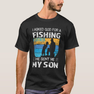 Camiseta Pedi a Deus um Parceiro de Pesca Ele Me Enviou Meu