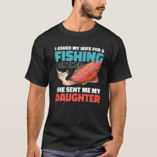 Camiseta Pedi à minha esposa um parceiro de pesca e ela man