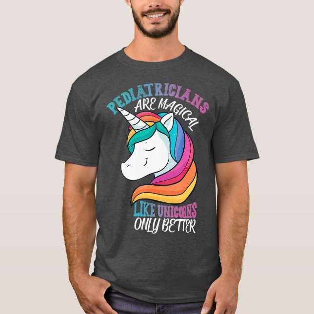 Camiseta Pediatra como Pediatria de Unicórnios (Frente)