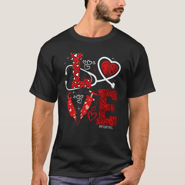 Camiseta Pediatria Enfermeira Dia de os namorados Amor Ste (Frente)
