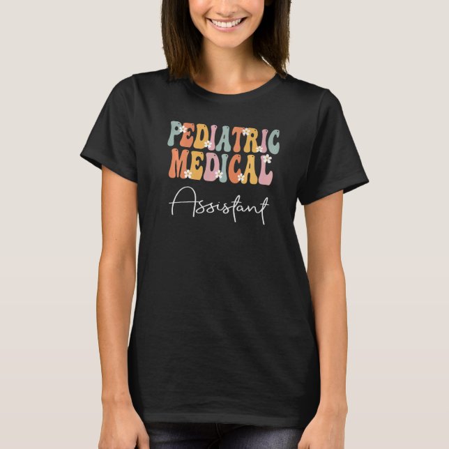 Camiseta Pediatric Medical Assistant Groovy Vintage Appreci (Frente)