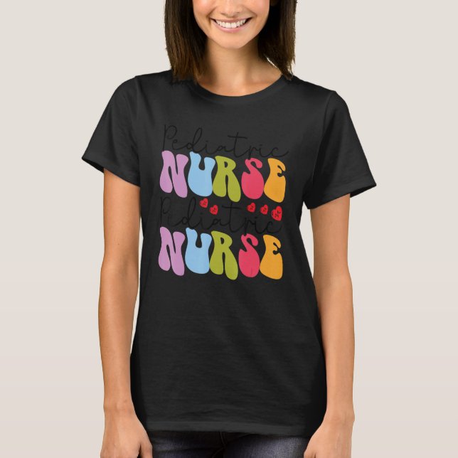 Camiseta Pediatric Nurse Leopard Print Nursing School Women (Frente)