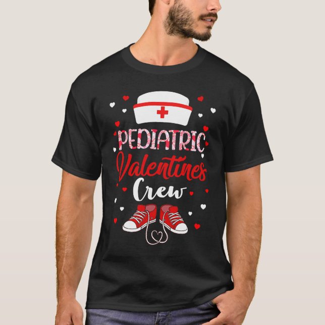 Camiseta Pediatric Nurse Valentines Crew  Valentines Day Nu (Frente)