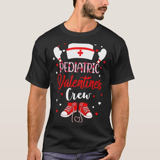 Camiseta Pediatric Valentines Day Nurse Crew Family Group N (Frente)