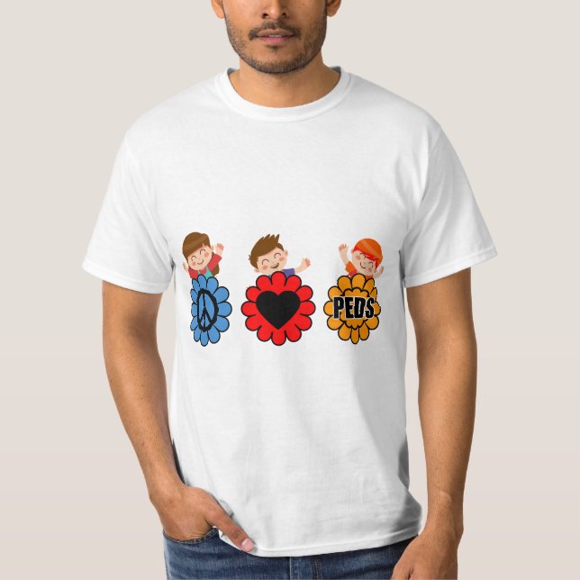 Camiseta Pediatrics Nurse Doctor Surgeon Pediatrician Peace (Frente)