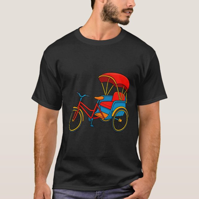 Camiseta Pedicab Cycle Rickshaw Bike Taxi Premium Tri-blend (Frente)