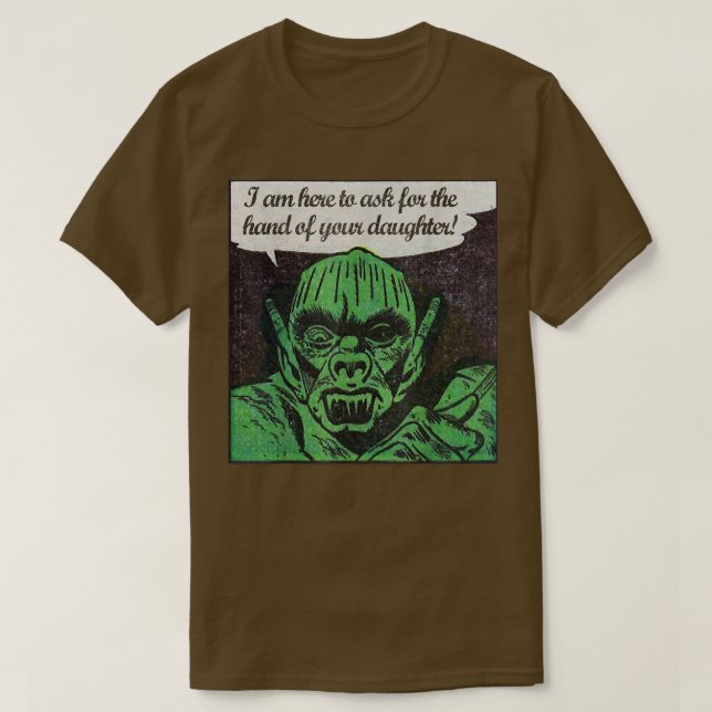 Camiseta Pedir a Mão da Filha Monstro Genro (Frente do Design)