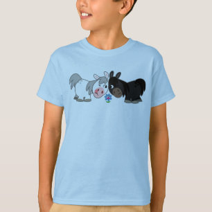 Camiseta Pedra de Cartoon Bonita Alavanca Crianças Camisa-