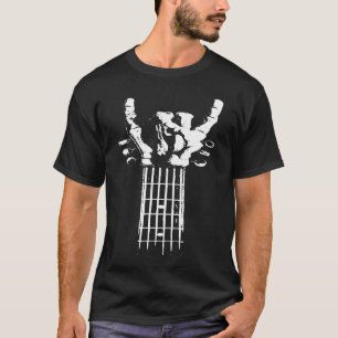 Camiseta Pedra De concerto No Pescoço De Violão Uma Pele De