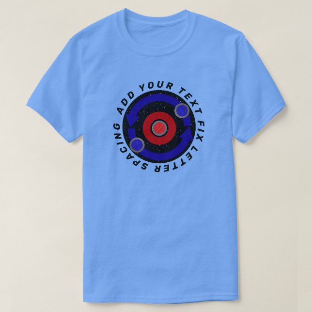 Camiseta Pedra de Curling rolando como a órbita da Terra (Frente do Design)