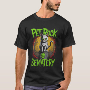 Camiseta Pedra de Estimação Gato Sinistro em Lápide de Cave
