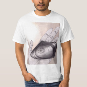 Camiseta Pedra de Obsidiana Preta com Anéis Detalhados Vist