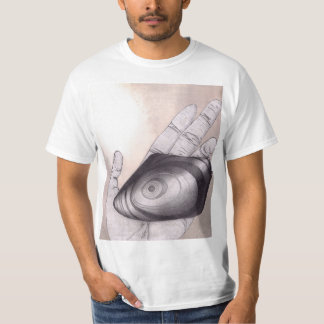 Camiseta Pedra de Obsidiana Preta com Anéis Detalhados Vist