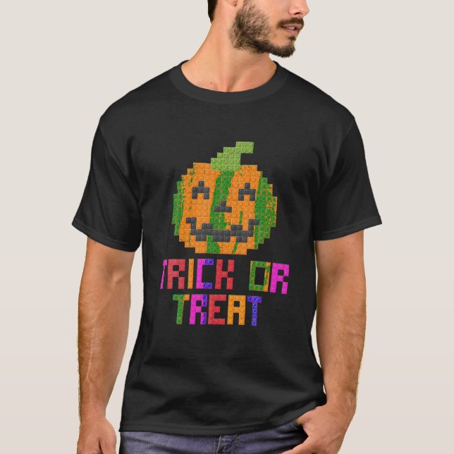 Camiseta Pedra De Pedra De Abóbora Do Halloween Trick Ou Tr (Frente)