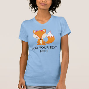 Camiseta Pedra de texto personalizada de raposa bonita