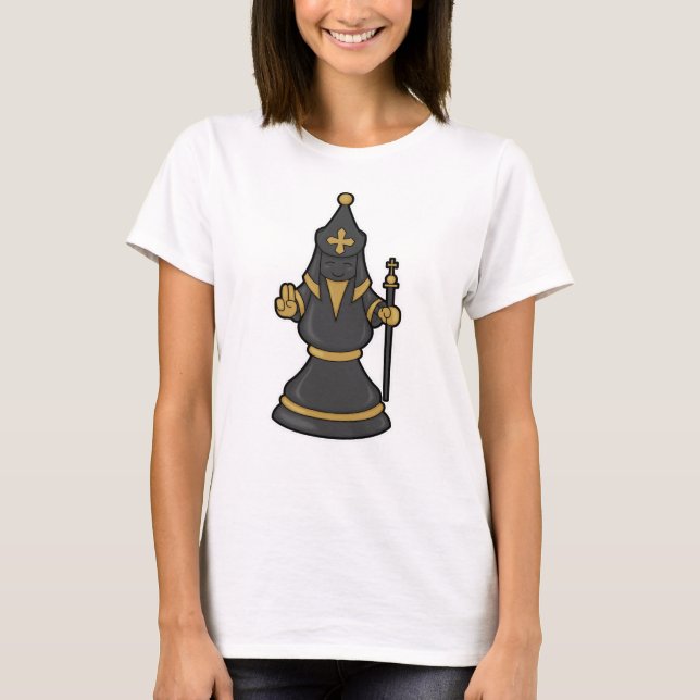 Camiseta Pedra de xadrez Bishop no Chess com Funcionarios (Frente)