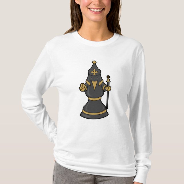 Camiseta Pedra de xadrez Bishop no Chess com Funcionarios (Frente)