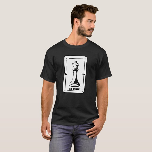 Camiseta Pedra de xadrez do estilo carta-tarot retrô (Frente Completa)