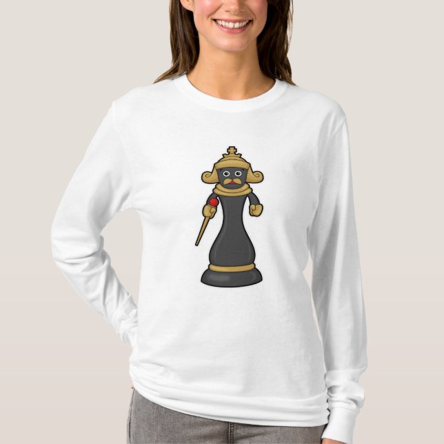 Camiseta Pedra de xadrez King no xadrez com Funcionarios (Frente)
