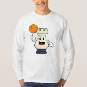 Camiseta Pedra de xadrez Rook no basquetebol