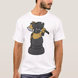 Camiseta Pedra de xadrez Rook no xadrez com Ax