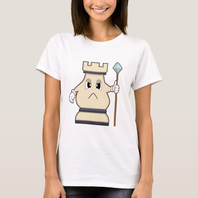 Camiseta Pedra do xadrez Rook em Chess.PNG (Frente)