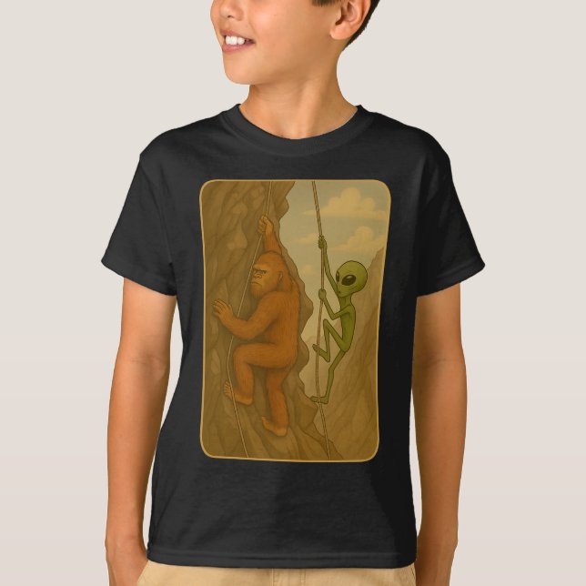 Camiseta Pedra engraçada de escalada de penhasco sobe pared (Frente)