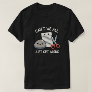 Camiseta Pedra, Papel e Tesoura Fofos, Vamos nos Dar Bem, J