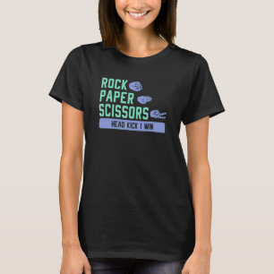 Camiseta Pedra Papel Tesoura Chute de Cabeça Eu Venci Karat