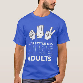 Camiseta Pedra Papel Tesoura Como Adultos retrô