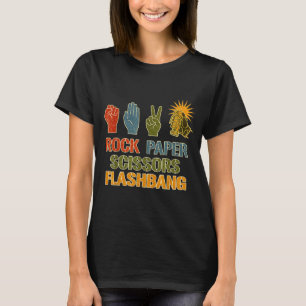 Camiseta Pedra papel tesoura flashbang divertido meme de jo