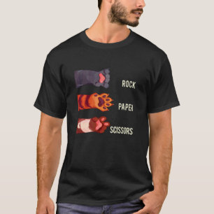 Camiseta Pedra Papel Tesoura Jogo de Mão Pata Fofa Gato Div