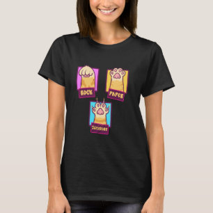 Camiseta Pedra Papel Tesoura Patas de Gato Jogo de