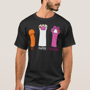 Camiseta Pedra Papel Tesoura Patas de Gato LGBT Gay Lésbica
